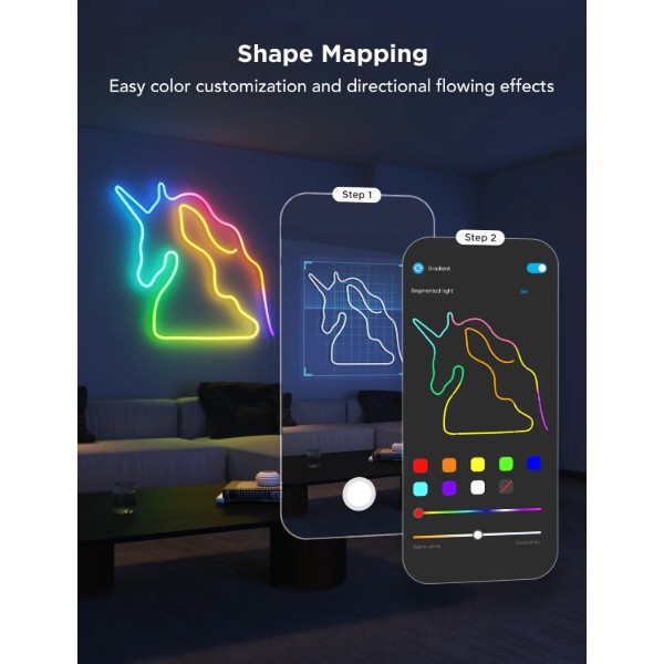 Фото - Светодиодная лента Govee H61D3 Neon Rope Light RGBIC, WI-FI/Bluetooth White 2,3 m (H61D3301)