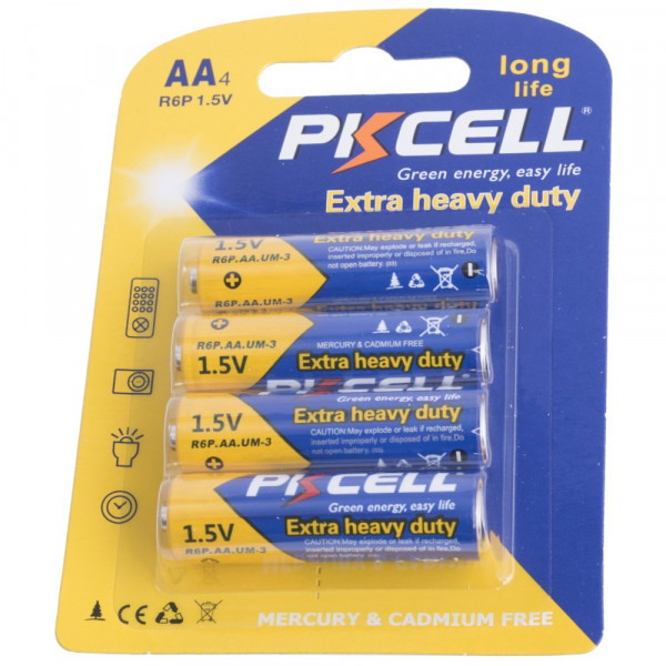 Фото - Батарейка тип AA PKCELL AA/HR6 4 шт. (PC/R6P-4B)