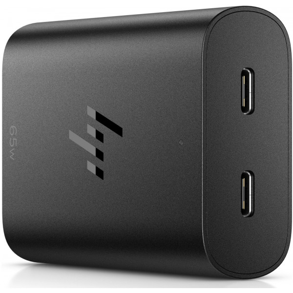 Фото - Зарядний пристрій для ноутбука HP 65W GaN USB-C LC Black (600Q7AA)
