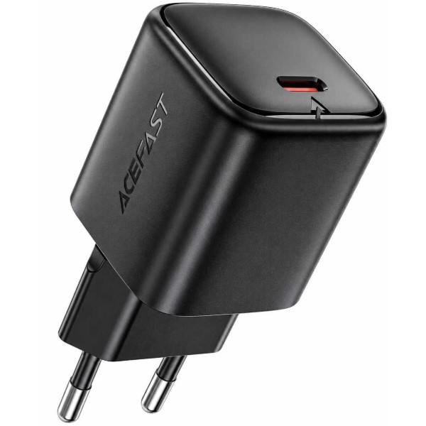 Фото - Сетевое зарядное устройство AceFast A136 PD40W mini GaN USB-C fast charger Black  (6974316286233)