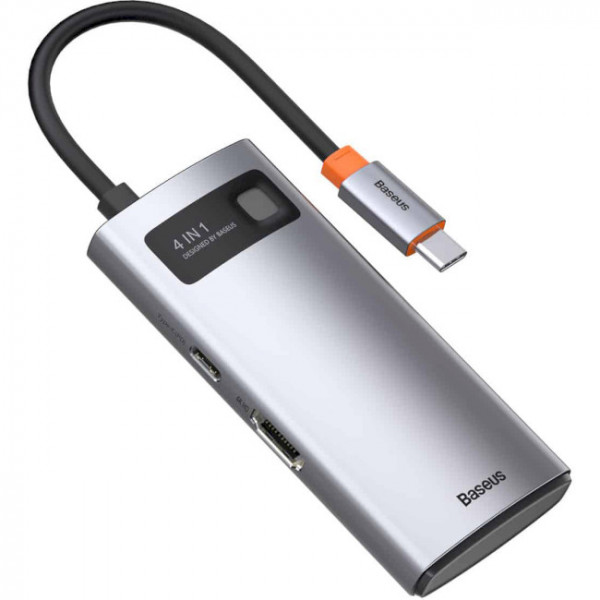 Фото - Док-станція Baseus USB3.1 USB Type C PD 100W/HDMI 4K 30 Hz/USB 3.2 Gen1/1хUSB 2.0 4in1 (CAHUB-CY0G)