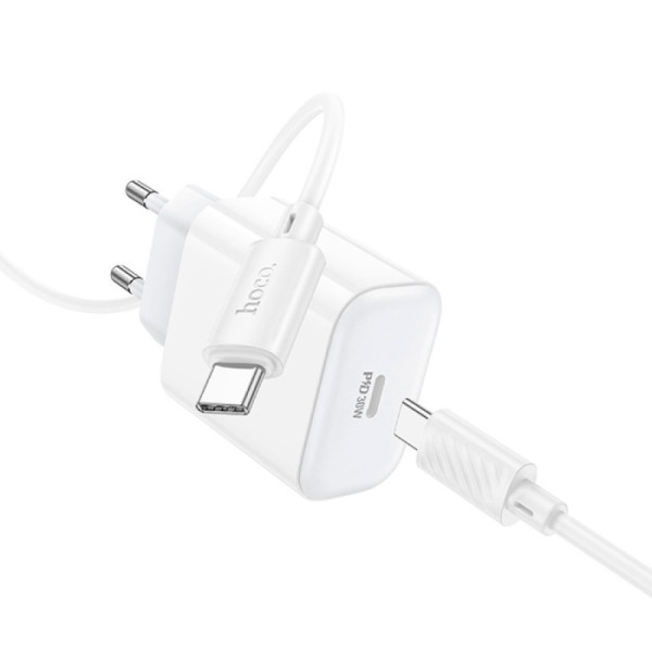 Фото - Мережевий зарядний пристрій HOCO C76A Pro PD30W charger set Type-C (EU) White (6942007616324)