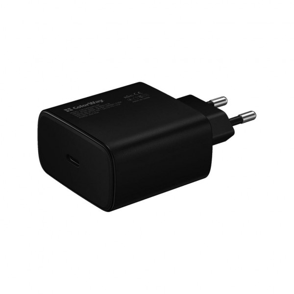 Фото - Мережевий зарядний пристрій Colorway Power Delivery Port PPS USB Type-C 45W Black (CW-CHS034PD-BK)