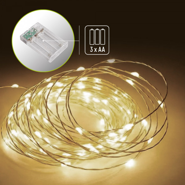 Фото - Гирлянда линейная Colorway LED 50 5м теплый цвет 3AA Battery (CW-G-50L5NB)