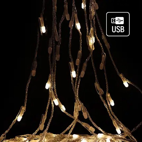 Фото - Гирлянда каскад Colorway LED 98 7x1.5м теплый цвет USB (CW-G-98L71CU)
