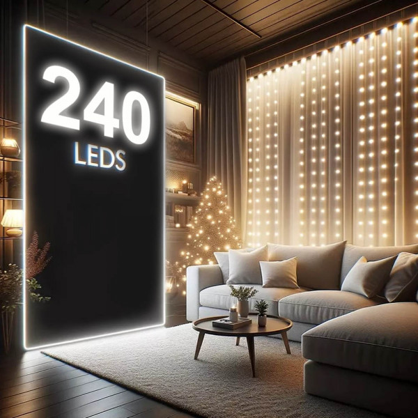 Фото - Гирлянда-штора Colorway 3x2м 240LED теплый цвет USB (CW-GW-240L32U)