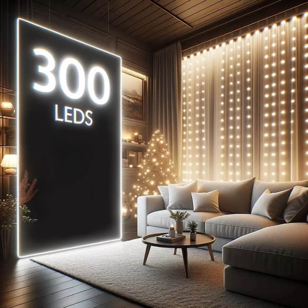 Фото - Гірлянда-штора Colorway 3x3м 300LED теплий колір USB (CW-GW-300L33U)