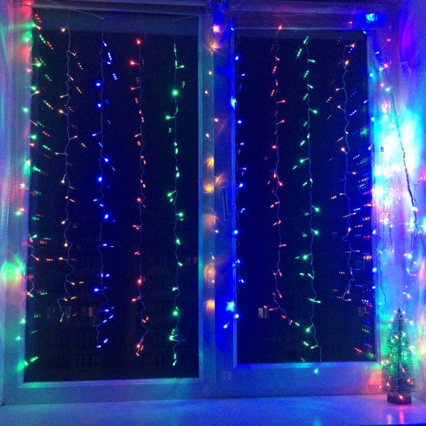 Фото - Гирлянда-штора Colorway 3x3м 300LED 220В цветная (CW-GW-300L33VMC)