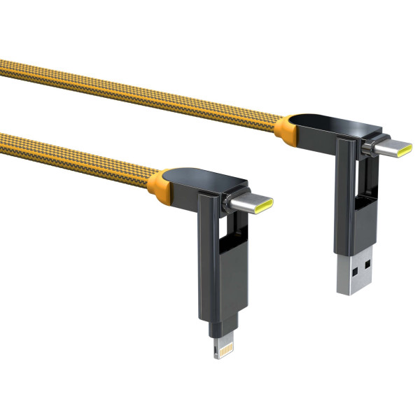 Фото - Кабель синхронізації даних Rolling Square 6in1, inCharge XL 3 м Yellow (XLL03R)
