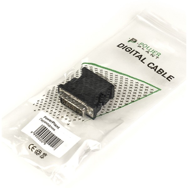 Фото - Перехідник PowerPlant VGA - DVI-I (24+5 pin) Black (CA910892)