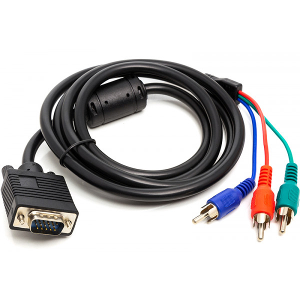 Фото - Кабель PowerPlant VGA (M) - 3xRCA (M) 1080p 1m (CA912001) Фото - Кабель PowerPlant VGA (M) - 3xRCA (M) 1080p 1m (CA912001)