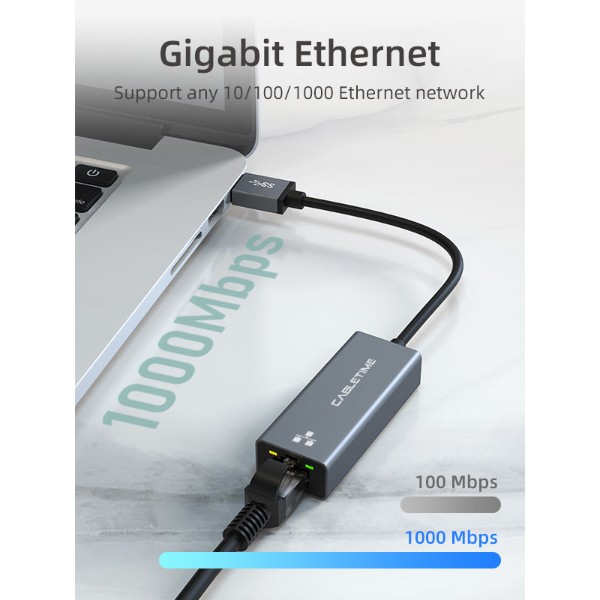 Фото - Переходник USB- RJ-45 Cabletime USB 3.0 - RJ45 0.15m (CA913367)
