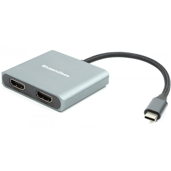 Фото - Перехідник PowerPlant Blueendless USB Type-C - 2xHDMI 4K 60Hz (CA913831)