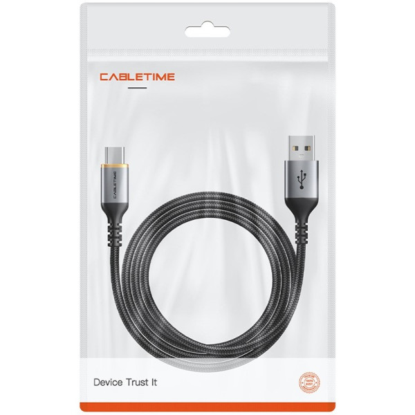 Фото - Кабель синхронізації даних Cabletime USB 2.0 AM - Type-C, 1.5m (CA30J)
