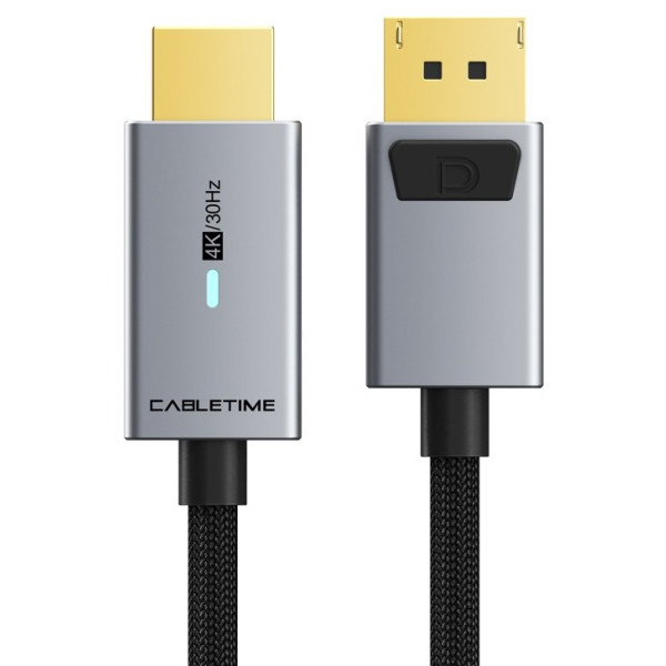 Фото - Кабель HDMI Cabletime DisplayPort (M) - HDMI (M), 4K/30Hz, 1.8m (CD31K)