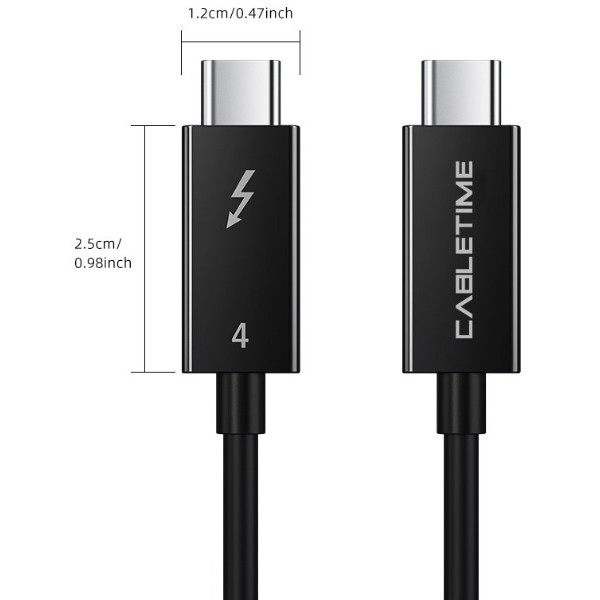 Фото - Кабель Cabletime Thunderbolt 4 Type-C - Type-C 100W, 20V/ 5A 1m (CT40H)