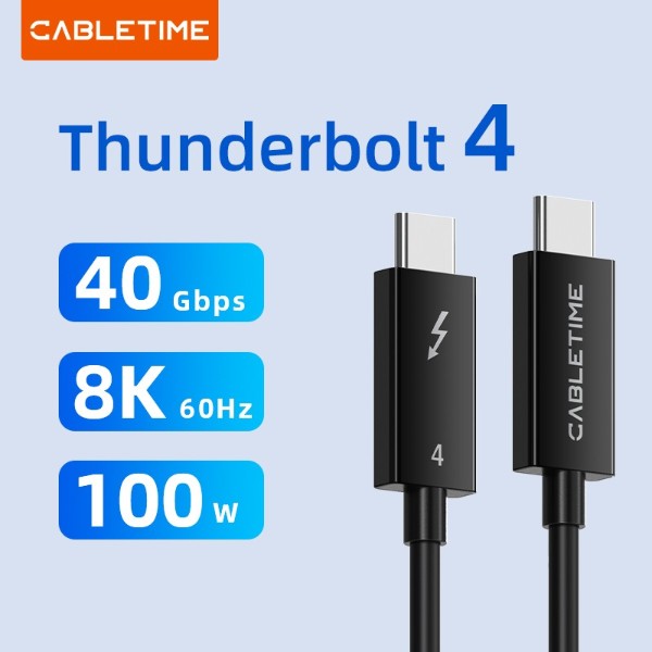 Фото - Кабель Cabletime Thunderbolt 4 Type-C - Type-C 100W, 20V/ 5A 1m (CT40H)