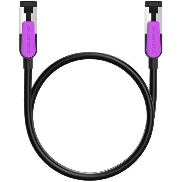 Фото - Кабель патч-корд Cabletime Cat8 FTP 2 м Black (CN80L)