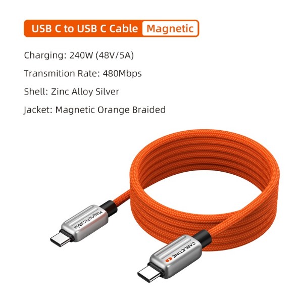 Фото - Кабель Cabletime Type-C (M) - Type-C (M) PD240W, 2m (CU06L)