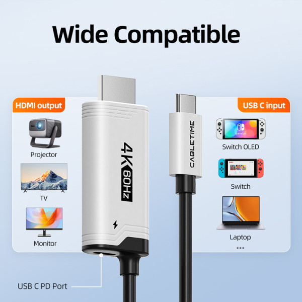 Фото - Кабель Cabletime USB Type-C (M) HDMI (M) 2 м (CC17L)