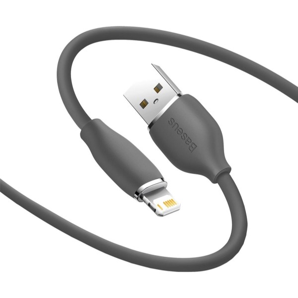Фото - Кабель Baseus Jelly Liquid Silica Gel Fast Charging Data Cable USB to iP 2.4A 1.2m Black (CAGD000001)