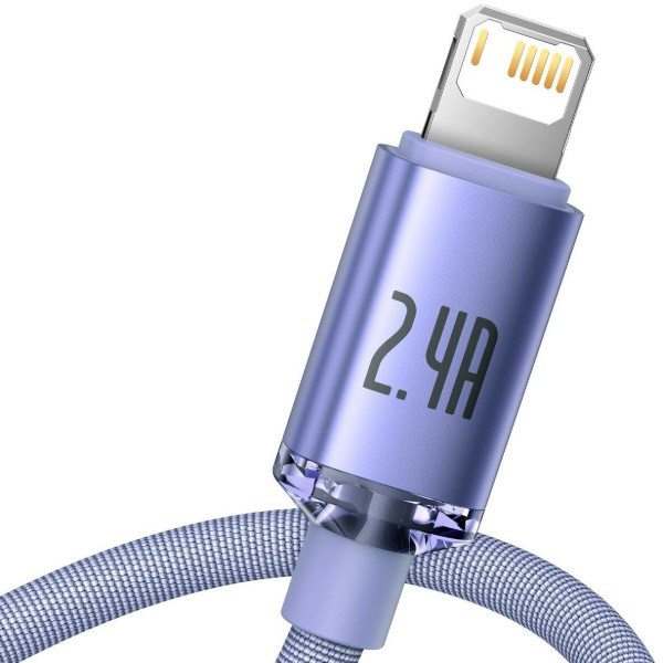 Фото - Кабель Baseus USB to Lightning 2.4A 2m Violet (CAJY000105)