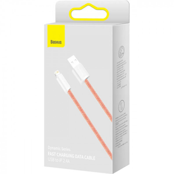 Фото - Кабель синхронізації даних Baseus Dynamic Series Fast Charging Data Cable USB to iP 2.4A 1m Orange (CALD000407)