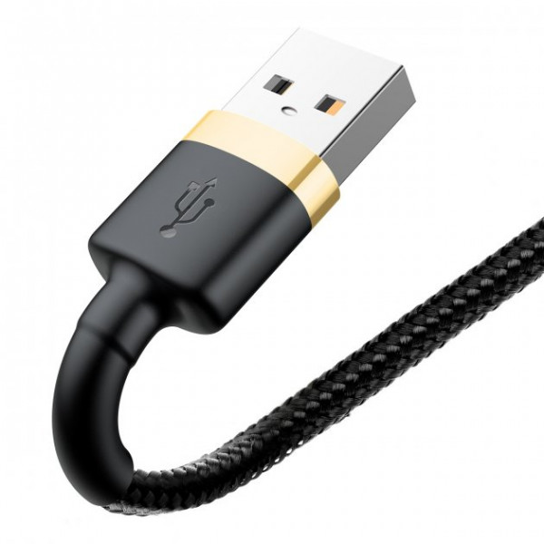 Фото - Кабель Baseus Cafule Cable USB For Lightning 1.5A 1m Black/Gold (CALKLF-BV1)