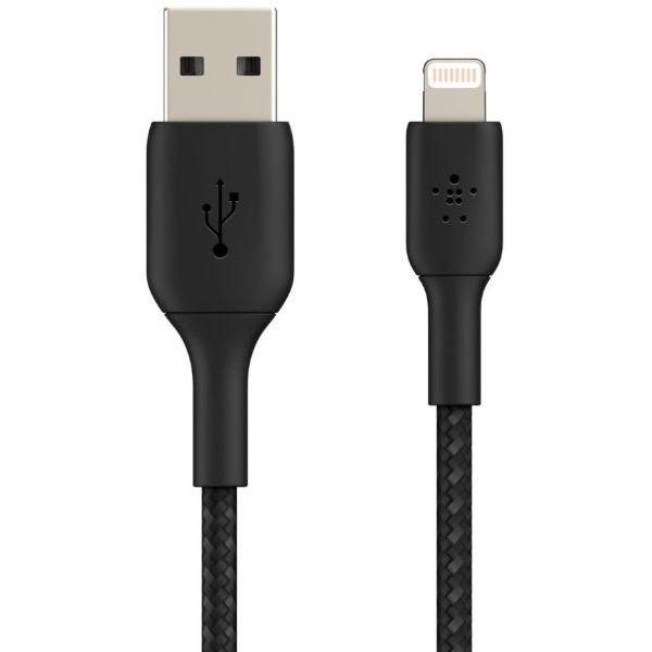 Фото - Кабель Belkin USB-A - Lightning Braided 2m Black (CAA002BT2MBK)