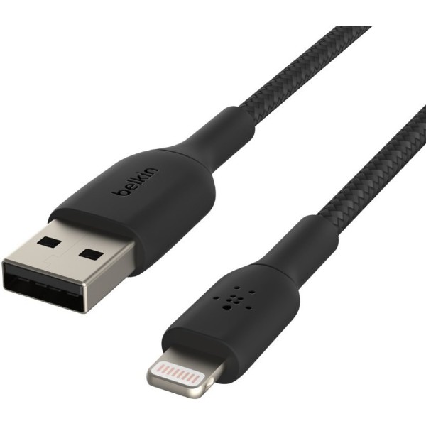 Фото - Кабель Belkin USB-A - Lightning Braided 2m Black (CAA002BT2MBK)