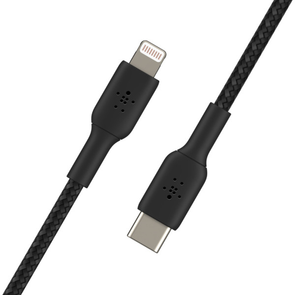 Фото - Кабель Belkin USB-С - Lightning Braided 2 m Black (CAA004BT2MBK)