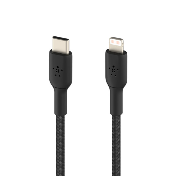 Фото - Кабель Belkin USB-С - Lightning Braided 2 m Black (CAA004BT2MBK)