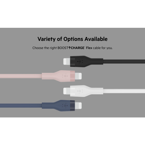 Фото - Кабель синхронізації даних Belkin USB-A - Lightning Silicone 1m White (CAA008BT1MWH)