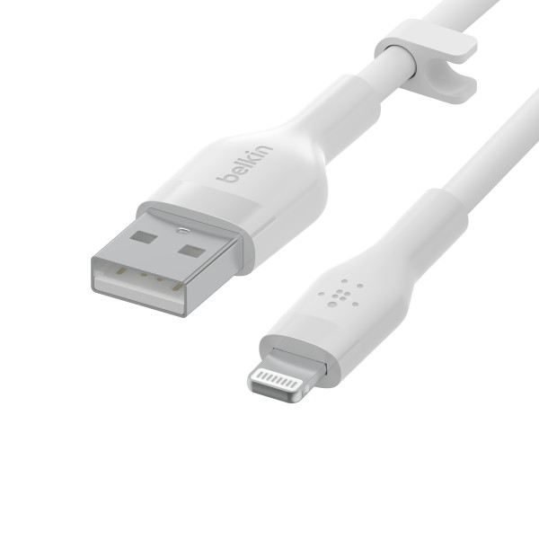 Фото - Кабель синхронізації даних Belkin USB-A - Lightning Silicone 1m White (CAA008BT1MWH)