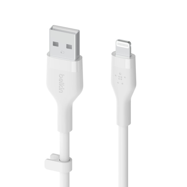 Фото - Кабель синхронізації даних Belkin USB-A - Lightning Silicone 1m White (CAA008BT1MWH)