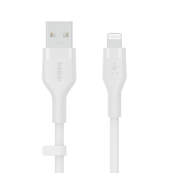 Фото - Кабель синхронізації даних Belkin USB-A - Lightning Silicone 1m White (CAA008BT1MWH)