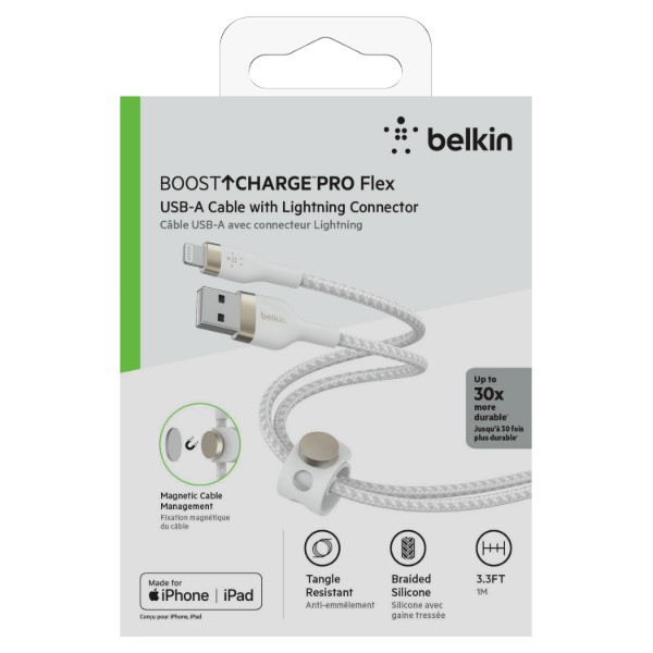Фото - Кабель Belkin USB-A - Lightning 1 м White (CAA010BT1MWH)