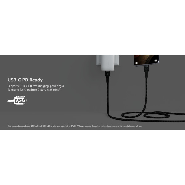 Фото - Кабель синхронізації даних Belkin USB-С - USB-C 1 м Black (CAB011BT1MBK)