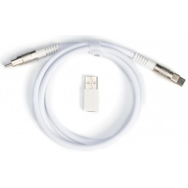 Фото - Кабель синхронізації даних Keychron USB-A/USB-C  to USB-C 1m Type-C, Double-Sleeved Geek White (CAB20_KEYCHRON)
