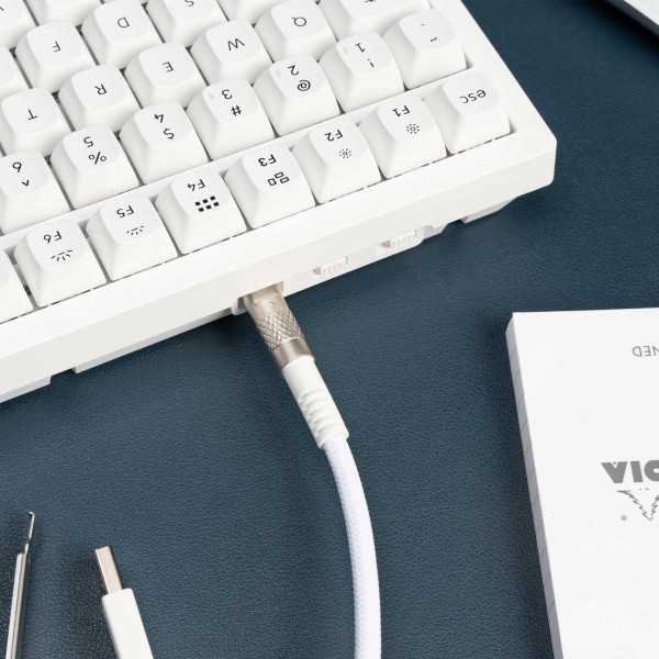 Фото - Кабель синхронізації даних Keychron USB-A/USB-C  to USB-C 1m Type-C, Double-Sleeved Geek White (CAB20_KEYCHRON)