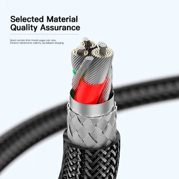 Фото - Кабель Essager Interstellar Transparent Design USB Charging Cable Type C to Type C 100W 1m Black (EXCTT1-XJ01-P)