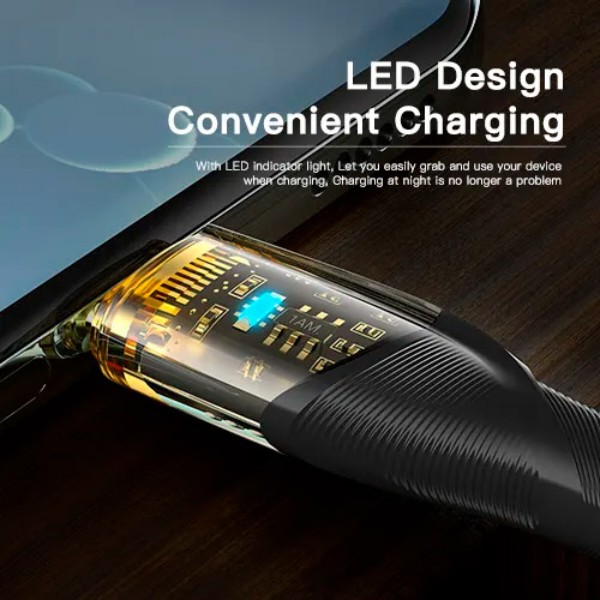 Фото - Кабель Essager Interstellar Transparent Design USB Charging Cable Type C to Type C 100W 1m Blue (EXCTT1-XJ03-P)