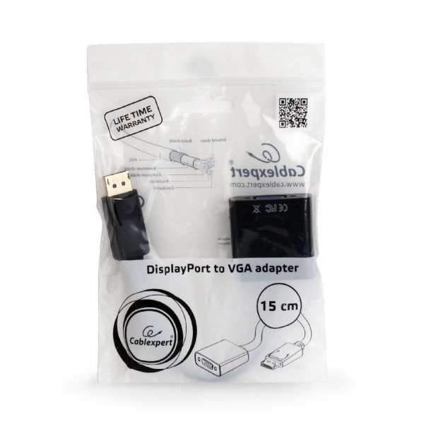 Фото - Перехідник Cablexpert DisplayPort - VGA 0.15m (A-DPM-VGAF-02)