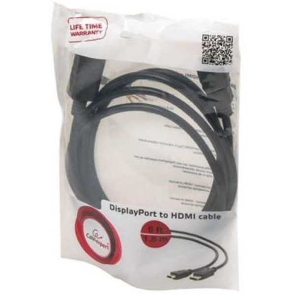 Фото - Кабель HDMI Cablexpert DisplayPort - HDMI 1.8m (CC-DP-HDMI-6)