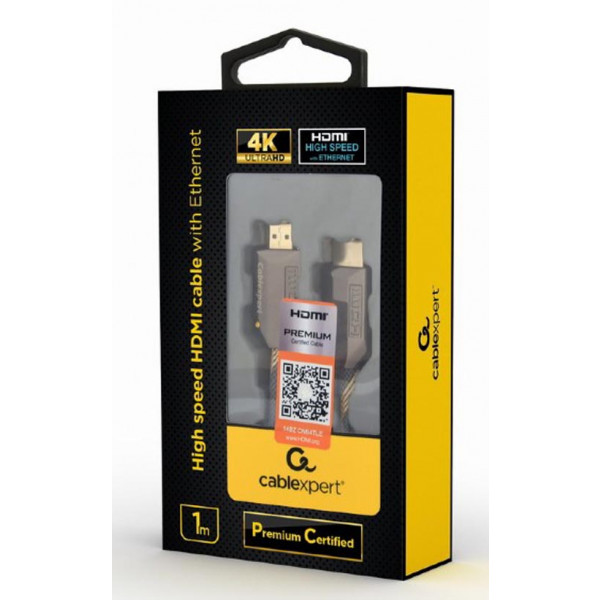 Фото - Кабель HDMI Cablexpert HDMI- HDMI V.2.0b 1 m (CCBP-HDMIPCC-1M)