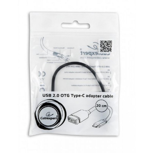 Фото - Кабель синхронізації даних Cablexpert USB 2.0 - USB Type-C 0.2m Black (A-OTG-CMAF2-01)