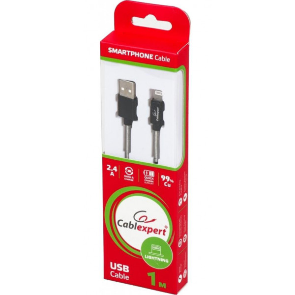 Фото - Кабель Cablexpert USB 2.0 A - Lightning Premium 1m Black (CCPB-L-USB-06BK)