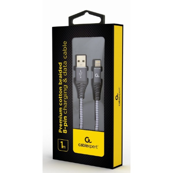 Фото - Кабель Cablexpert USB 2.0 A - Lightning Premium 1m Grey (CC-USB2B-AMLM-1M-WB2)