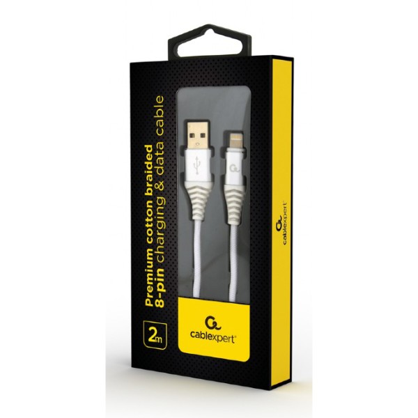 Фото - Кабель Cablexpert USB 2.0 A - Lightning Premium 2m White (CC-USB2B-AMLM-2M-BW2)