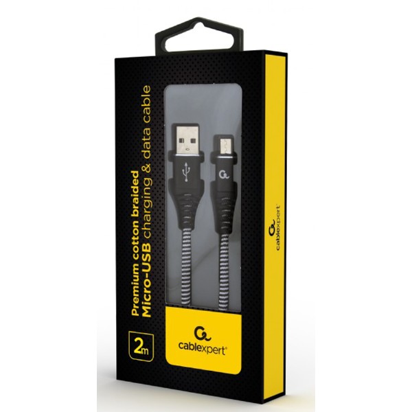 Фото - Кабель Cablexpert USB 2.0 A - microUSB Premium 2m Black (CC-USB2B-AMmBM-2M-BW)